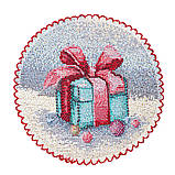 Серветка сервірувальна, гобеленова, Новорічна Ø10 см.ROUND1378M, фото 6