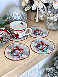Серветка сервірувальна, гобеленова, Новорічна Ø10 см.ROUND1378M, фото 4