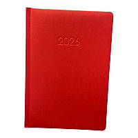 Блокнот Щоденник А5 датований 2026 рік, "Satin"  Червоний, 21612-03 Economix