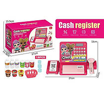 Касовий апарат QY 0087-16 (54/2) 18 предметів, муляж грошей, звук, підсвічування, банківська картка, кошик, в коробці