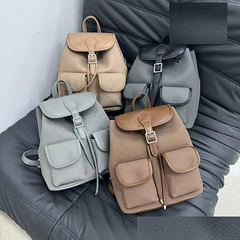 Рюкзак жіночий міський 27*24 см з клапаном і кишенями в різних кольорах Janin