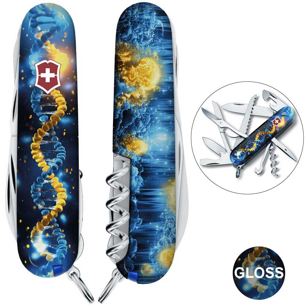 Швейцарський складаний ніж Victorinox HUNTSMAN UKRAINE ДНК Українця 1.3713.3.T3270pw