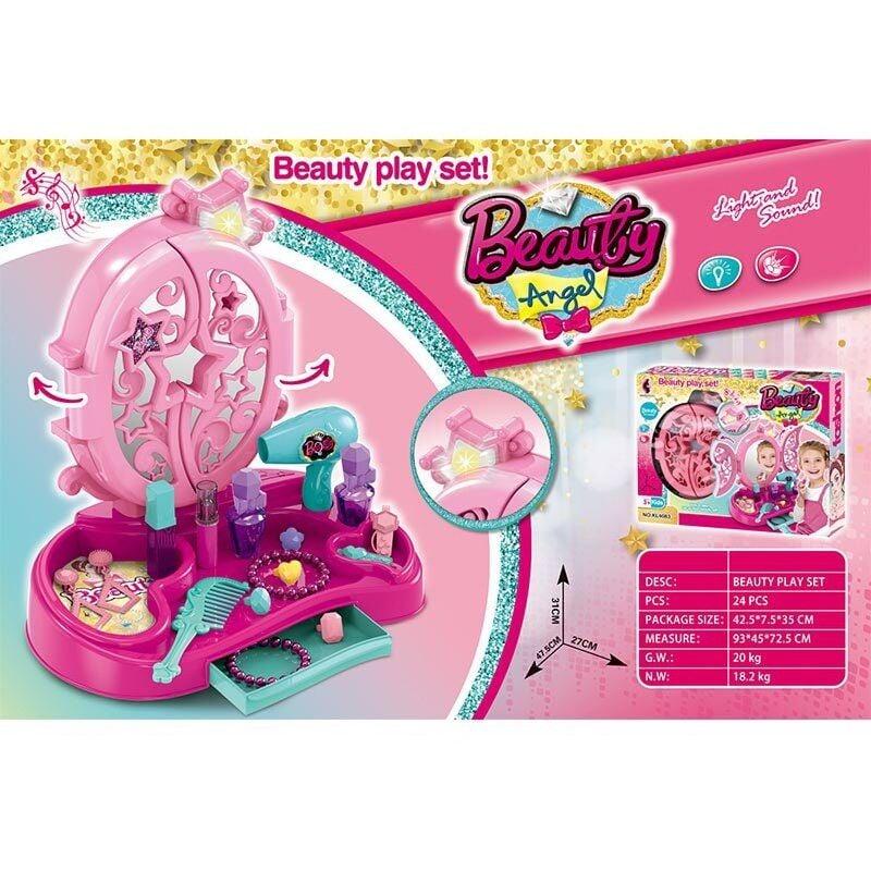 Трюмо KL 4083 (24) на батарейках, 24 предмети, підсвітка, звук, гребінець, флакони, фен, в коробці