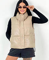 Жіноча жилетка, еко шкіра, силікон 200, розміри 42, 44, 46