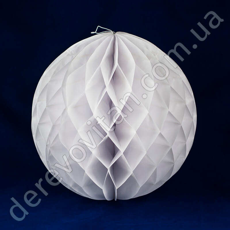 Бумажный шар-соты, белый, 30 см - фото 2 - id-p169231622
