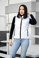 Жіноча жилетка з капюшоном, плащівка, силікон 200, розміри 42, 44, 46