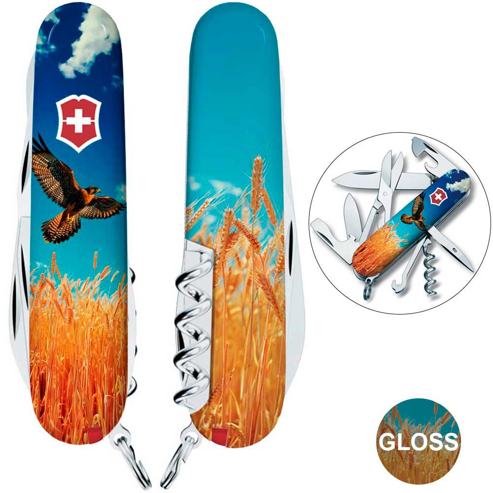 Швейцарський складаний ніж Victorinox CLIMBER UKRAINE Вільний Сокіл 1.3703.7.T3230pw