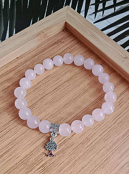 Браслет Дерево життя з рожевого кварцу BR040