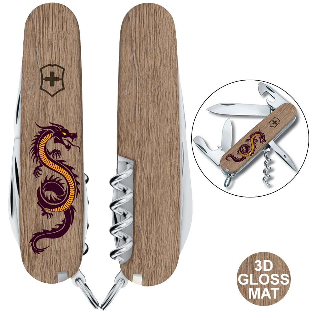 Швейцарський складаний ніж Victorinox SPARTAN ZODIAC 3D Дерев'яний дракон 1.3603.7.Z3310h, фото 1