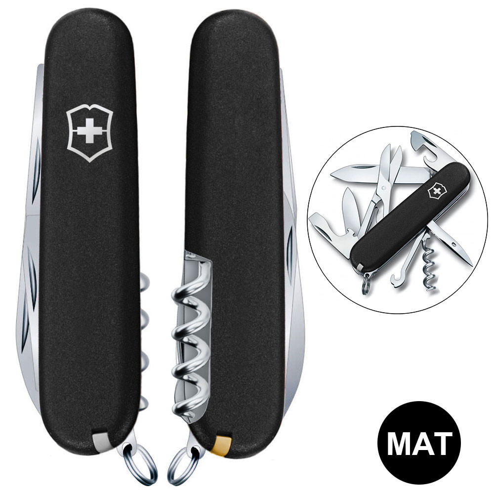 Швейцарський складаний ніж Victorinox CLIMBER MAT чорний матовий лак 1.3703.3.M0007p