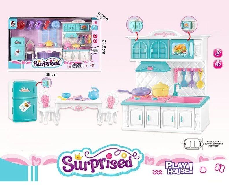 Набір меблів 5 S 632 (36/2) "Кухня", підсвічування плити, звуки приготування, раковина, холодильник, витяжка, сковорідка,