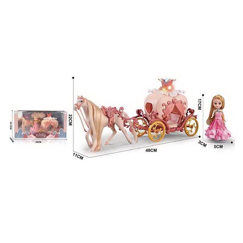 Карета з лялькою 1922 C (24/2) підсвічування, пісня англійською, висота ляльки - 17 см, в коробці