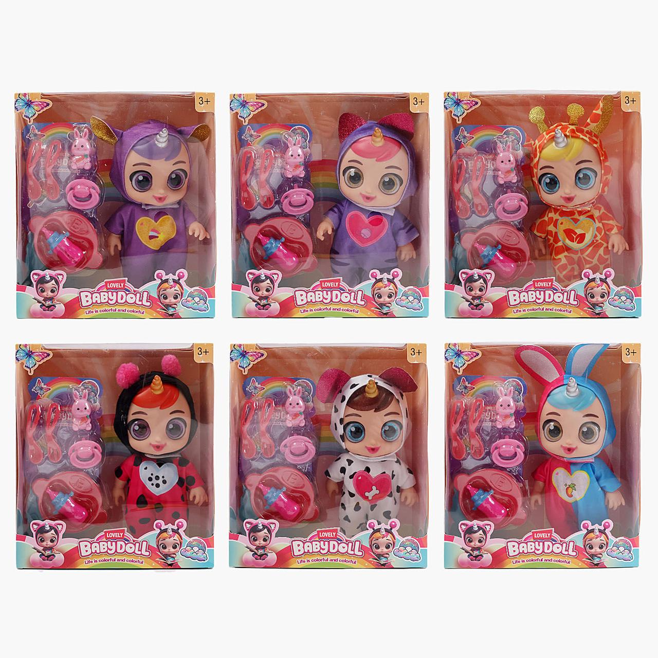 Лялька 219 A2 (42/2) 6 видів, гумова, висота 24см, говорить, сміється, плаче, знімна піжама, рухливі кінцівки, пляшечка, тарілка,