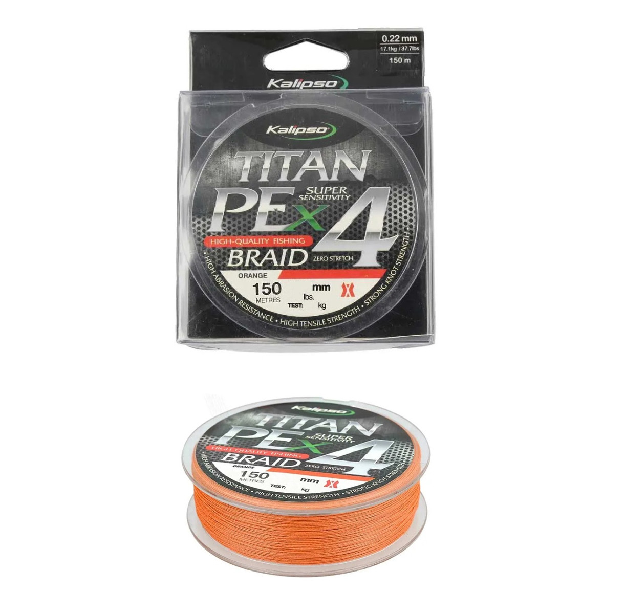 Шнур Kalipso Titan PE X4 FG 150м 0.10мм/6.1кг (кол.: помаранчевий), фото 1