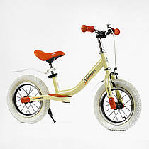 Велобіг Corso "Triumph" 40441 (1) СКОЛИ НА РАМІ!! сталева рама, надувні колеса 12", ручне гальмо, підніжка, крила, дзвіночок, в