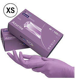 Нітрилові рукавички MediOk, щільність 3.8 г. — лілові Azurite (100 шт.). XS, фото 1