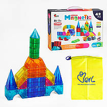Магнітний конструктор 3302 (12) 42 елементи, геометричні фігури, книжка із завданнями, в коробці