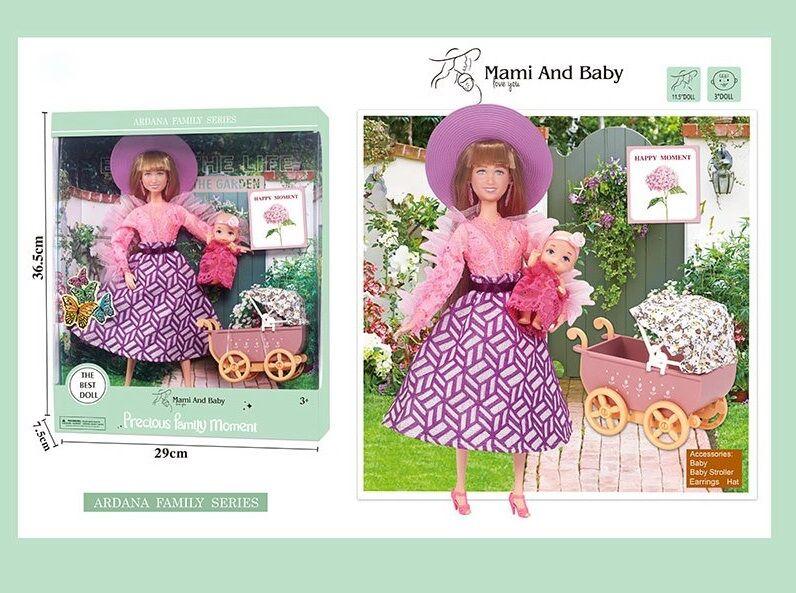 Лялька A 790-2 (24/2) висота 30 см, немовля, зйомне взуття, капелюх, аксесуари, візочок, в коробці