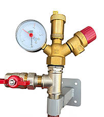 Група безпеки, розширювальний бак 19 л (вертикальний), кріплення бака, 3/4 кран з американкою (КОМПЛЕКТ) Чехія, фото 4