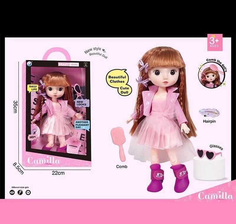 Лялька A 923 A (24/2) висота: 30 см, шарнірні суглоби, імітація скляних очей, аксесуари, гребінець, в коробці