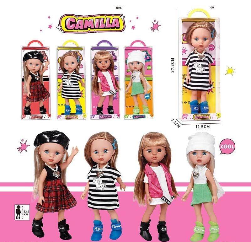 Лялька A 925 B (48/2) 4 види, висота 33.5 см, знімний одяг, рухливі кінцівки, прошите волосся, імітація скляних очей, в коробці,