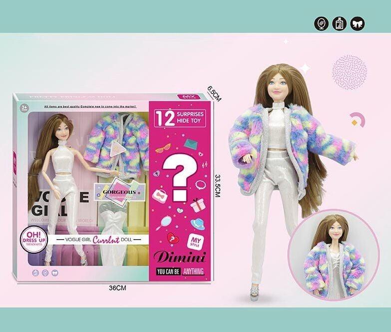 Лялька DMN 02 E (36/2) висота 30 см, зйомне взуття, одяг, 12 аксесуарів, в коробці