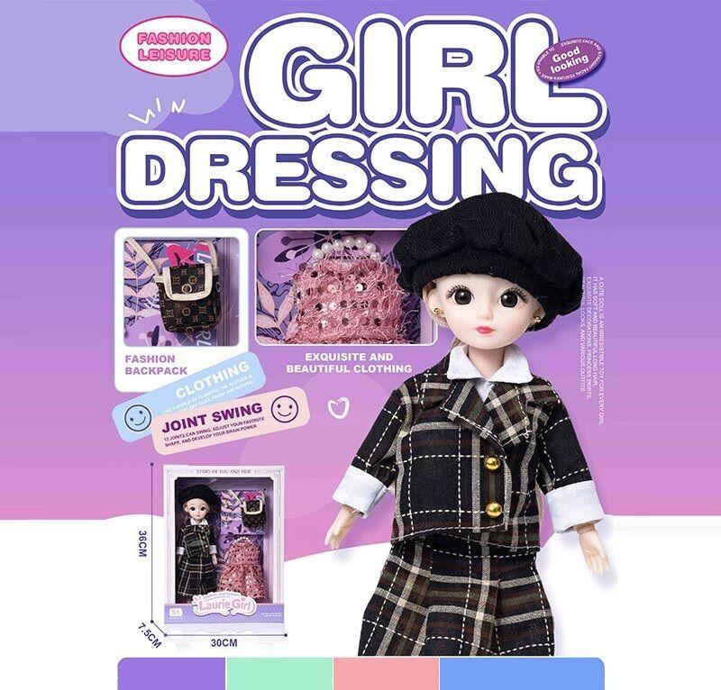 Лялька Q-A 35 (72) висота - 30 см, тіло — пластик, голова — гума, шарнірні з’єднання суглобів, знімне взуття, змінний одяг,