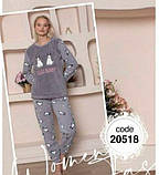 Тепла флісова жіноча піжама Snc з принтом, фото 3