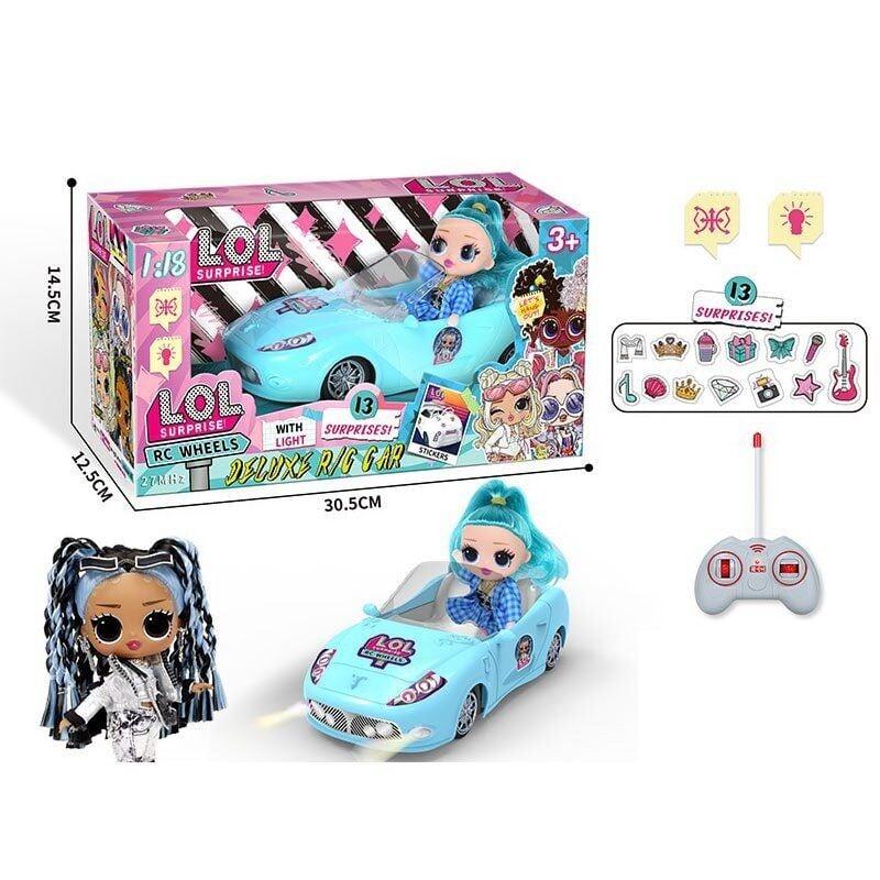 Машина на радіокеруванні 029-5 /6/7 (60) лялька, рухливі кінцівки, прошите волосся, довжина машинки: 23см, масштаб: 1:18,