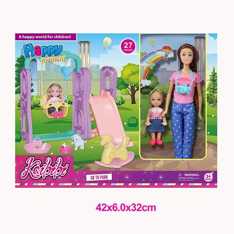 Набір ляльок WG 229 (36/2) 30 см, лялька-дитина, аксесуари, гойдалка, в коробці