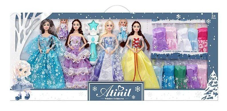 Набір ляльок WX 162-1 (18/2) 4 ляльки, 2 пупсики, набір суконь, у коробці