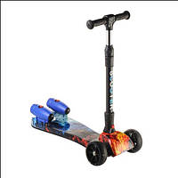 Дитячий Самокат РАКЕТА Вогонь І Лід Складаний Кермо