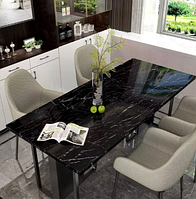 Самоклейна плівка під мармур чорна та біла для кухні 5 х 60 Самоклейка для меблів на кухню вологостійка плівка мармурова 5 м