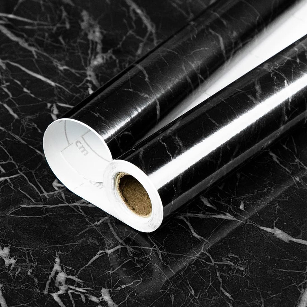 Самоклеюча плівка 4мх60см, Supretto, Чорний мармур / Самоклейка для кухні / Плівка самоклеюча, фото 1