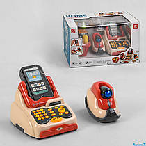 Касовий апарат 668-93 (24) на батарейках, підсвічування, 18 предметів, звук, сканер, термінал, продукти, в коробці