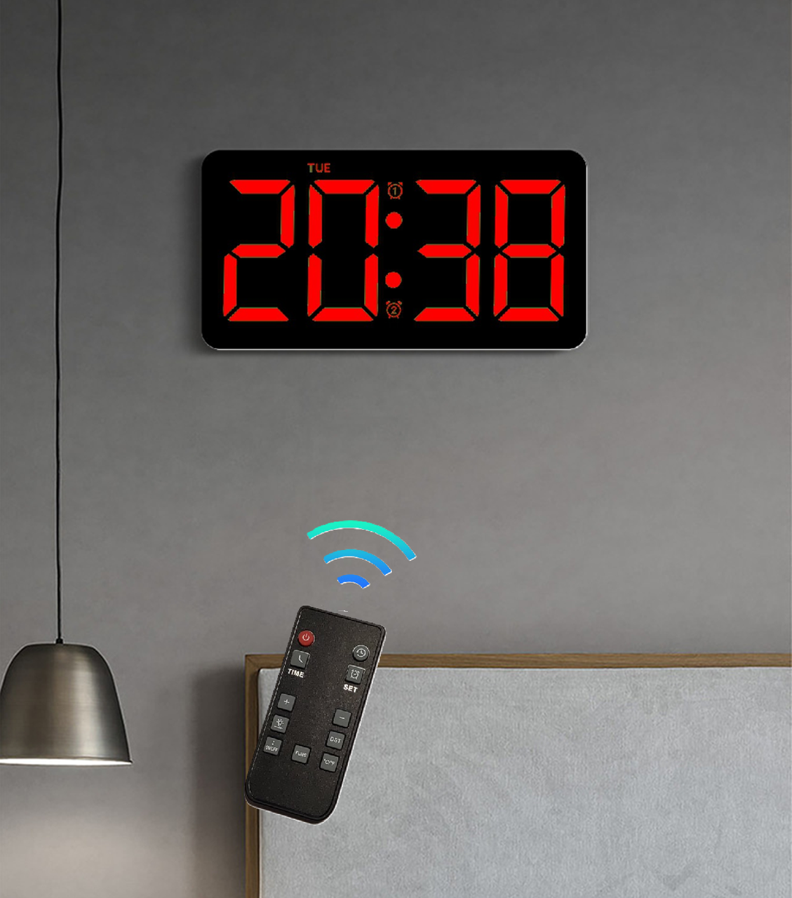 Годинник Deepfox YX-2803 LED цифровий електронний настінний/настільний Будильник Дата Температура 26х13,5см, фото 1