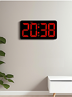 Годинник Deepfox YX-2803 LED цифровий електронний настінний/настільний Будильник Дата Температура 26х13,5см, фото 3