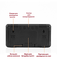 Годинник Deepfox YX-2803 LED цифровий електронний настінний/настільний Будильник Дата Температура 26х13,5см, фото 5