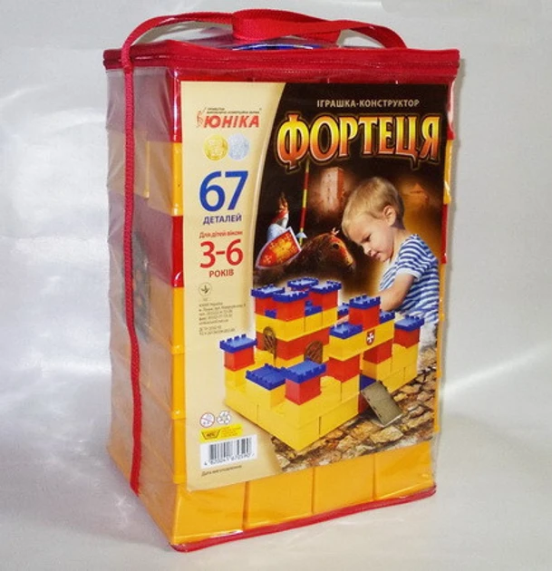 Конструктор  0590 Юніка Фортеця  67 великих деталей у сумці з ручками, фото 1
