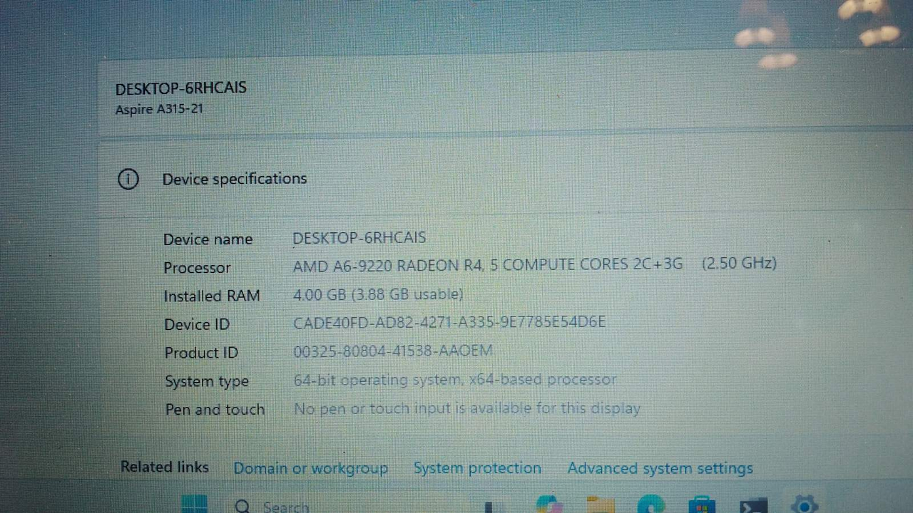 Материнська плата для Acer Aspire 3 A315-21/31 AMD A6-9220 4Gb m.2, фото 1
