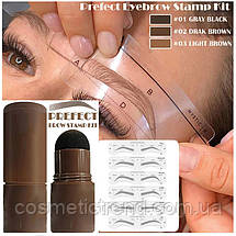 Штамп-пудра для макіяжу брів у наборі EElhoe/Sylr Eyebrow Stamp Kit Dark Brown (темно-коричневий), фото 4