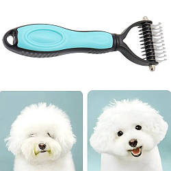 Двосторонній гребінець для шерсті котів і собак / Пуходерка для вичісування шерсті / Гребінець для котів