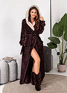 Жіночий халат-шубка довжиною в підлогу з чобітками (р.S-M,L-XL,2XL-3XL) Туреччина, фото 2