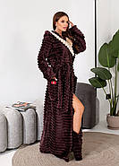 Жіночий халат-шубка довжиною в підлогу з чобітками (р.S-M,L-XL,2XL-3XL) Туреччина, фото 3