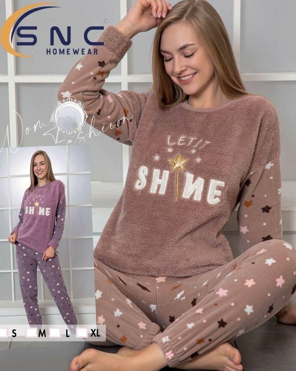 Флісова жіноча піжама Snc з принтом Зірки, фото 1