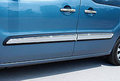 Дверні молдинги (4 шт., нерж.) OmsaLine - Італійська нержавійка для Citroen Berlingo 2008-2018 рр