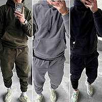 Чоловічий костюм толстовка і штани джогери Тканина: двосторонній полар фліс Мод :771-809 Колір: сірий, хакі, чорний