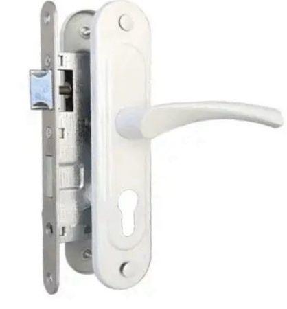 Замок врізний Арiко ЗВ4-У з ручкою 55мм (біла), фото 1
