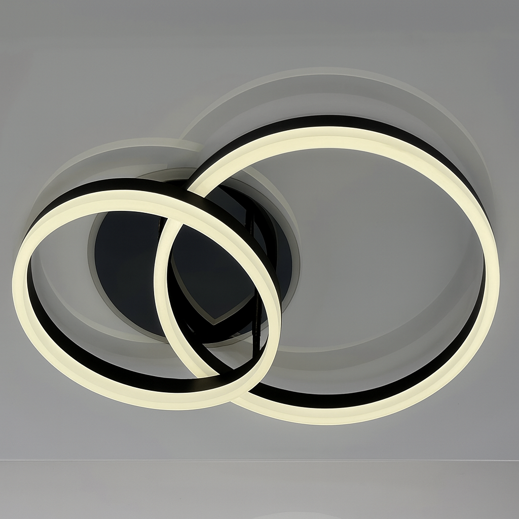 Стельова чорна ЛЕД люстра Linisoln 80W до 18 м² колір Чорний 5218-30*40 BK, фото 1