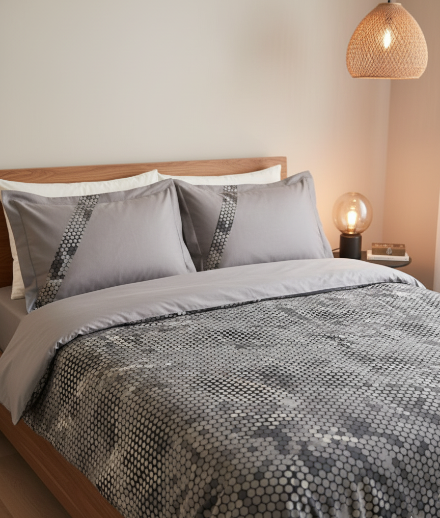 Односпальний комплект Luoca Patisca Sauvage Grey Сатин, фото 1